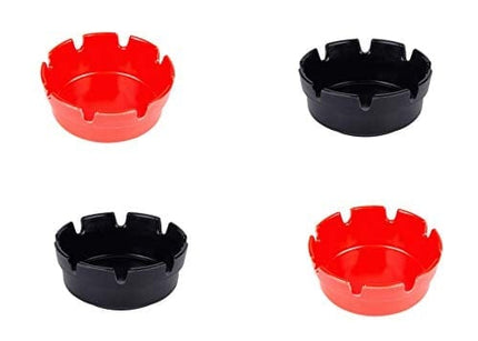 4" Ashtrays Assorted - Pack of 4ct (2 Black and 2 Red)