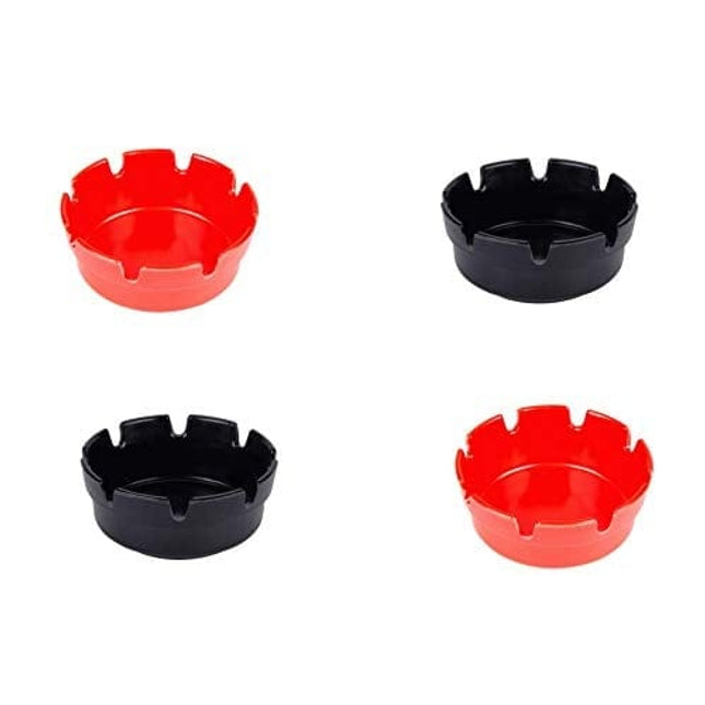 4" Ashtrays Assorted - Pack of 4ct (2 Black and 2 Red)