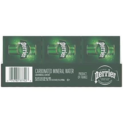 Perrier Sparkling Water, 8.45 FL OZ Slim Cans (30 Count)