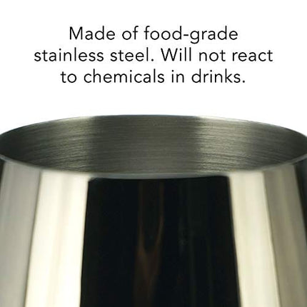 PG Stainless Steel Stem Wine Glass - Set of 4 - Black Color - 18.5oz