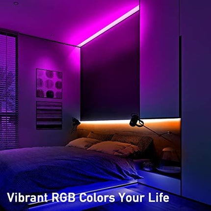 Phopollo Led Lights 32.8ft Long Led Strip Lights for Bedroom Color Changing Luces Led para Decoracion Habitacion RGB DIY Color Option with Power Supply and Remote