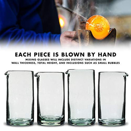 Piña Barware Handblown From Recycled Glass Cocktail Mixing Glass - 750mL / 26oz - Professional Bartending Commercial Glassware
