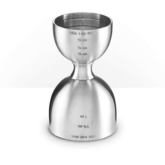 Excellante 1 & 2 oz stainless steel jigger, comes in each 