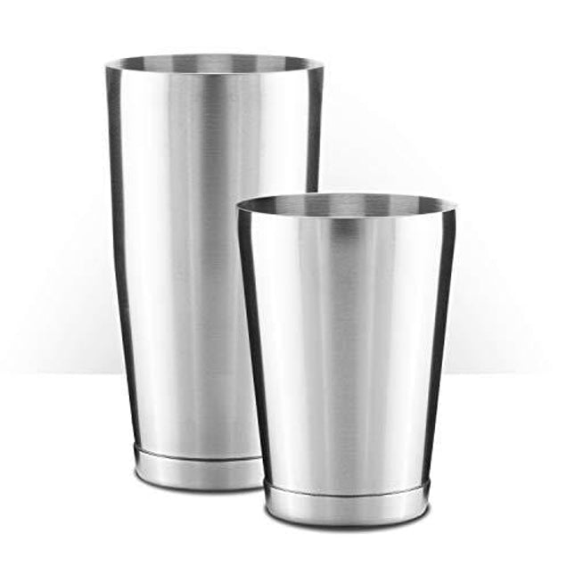 Stainless Steel Commercial Bar Boston Shaker Tin Set - 28oz. & 18oz. / Brushed Finish (1 Pair)
