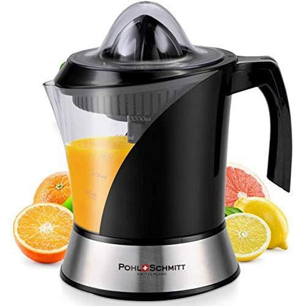 Pohl+Schmitt Deco-Line Citrus Juicer Machine Extractor - Large Capacity 34oz (1L) Easy-Clean, Featuring Pulp Control Technology
