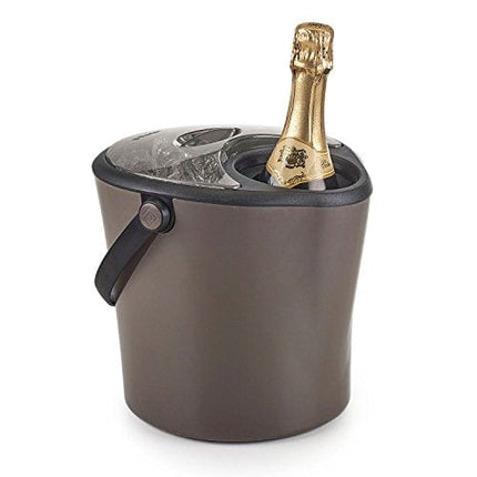 Polder Chill Station – Combined ice bucket and bottle chiller, Separate cooling sleeve keeps bottle chilled and ice pure, Double wall insulated, Ice scoop included (KTH-260-76)