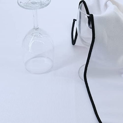 POLYTE Professional Microfiber Wine Glass Fine Polishing Cloth (18x28, 2 Pack, White/Black)