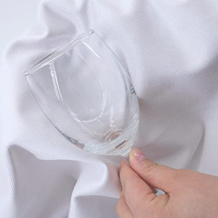 POLYTE Professional Microfiber Wine Glass Fine Polishing Cloth (18x28, 2 Pack, White/Black)