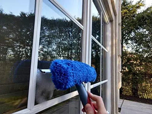 6″ Microfiber Window Cleaner  Window Cleaning Squeegee & Scrubber