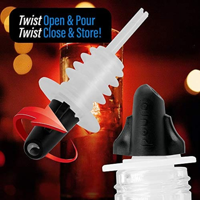 Pouro Plastic Liquor Pour Spout 12 Pk - Twist Open and Closed