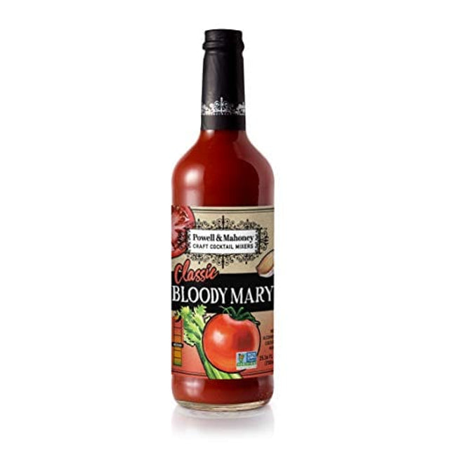 Powell & Mahoney Craft Cocktail Mixers - Classic Bloody Mary - NA Cocktail Mix - Free from Artificial Sweeteners and Flavors - 25.36 oz - Non-GMO