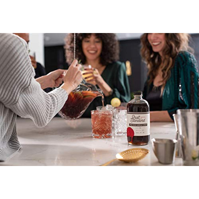 Pratt Standard Cocktail Company, Authentic Rich Simple Syrup for Cocktails, with fair-trade Demerara Sugar, Non- Alcoholic Mixer, 16 Fl Oz, Pack of 1.
