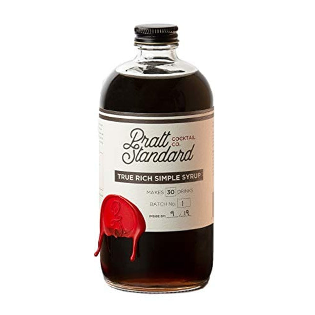 Pratt Standard Cocktail Company, Authentic Rich Simple Syrup for Cocktails, with fair-trade Demerara Sugar, Non- Alcoholic Mixer, 16 Fl Oz, Pack of 1.