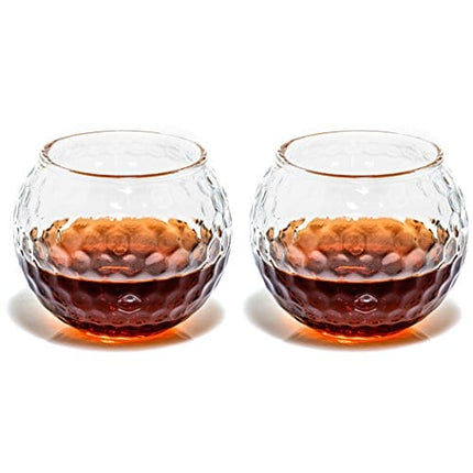 Golf Whiskey Glasses – Rocks Glass for Rum, Scotch, Wine Glasses - Bourbon Gifts - 10oz Cocktail, Lowball, Old Fashioned Glass (Set of 2) Dad Golf Gifts for Men and Women Golfers Who Like Whiskey
