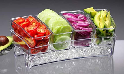 Prodyne SB-6 Condiment Bar On Ice, Clear