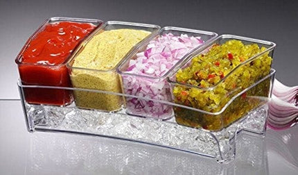 Prodyne SB-6 Condiment Bar On Ice, Clear