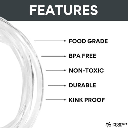 25 Feet - 5/16" ID 7/16" OD Clear Vinyl Tubing Food Grade Multipurpose Tube for Beer Line, Kegerator, Wine Making, Airline Tubing for Aquarium, Air Water Hose, Fuel Line by Proper Pour