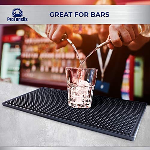 College Instruments Bar Mat for Cocktails and Coffee Bar 12 x 6 Perfect Dish Drying Mat - Professional Bar Spill Mat Ideal Barware for Bar Set - Soft Rubber Dish