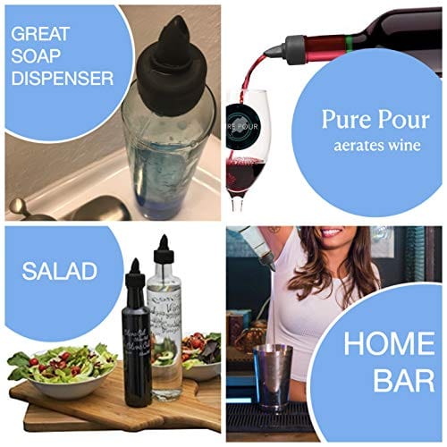 Pure Pour Liquor Spouts With Dust Caps (23 Pack) - Universal Pourers For Bars, Olive Oil, Syrup