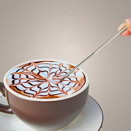 PZRT 304 Stainless Steel Coffee Art Pen Barista Cappuccino Espresso Coffee Decorating Latte Art Pen Fancy Cafe Tool