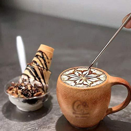 PZRT 304 Stainless Steel Coffee Art Pen Barista Cappuccino Espresso Coffee Decorating Latte Art Pen Fancy Cafe Tool