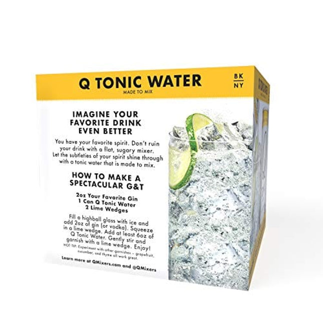 Q Mixers Tonic Water, Premium Cocktail Mixer, 7.5 oz (12 Cans)