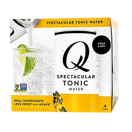Q Mixers Tonic Water, Premium Tonic Water: Real Ingredients & Less Sweet, 7.5 Fl oz, (Only 45 Calories per Can) (Pack of 24)