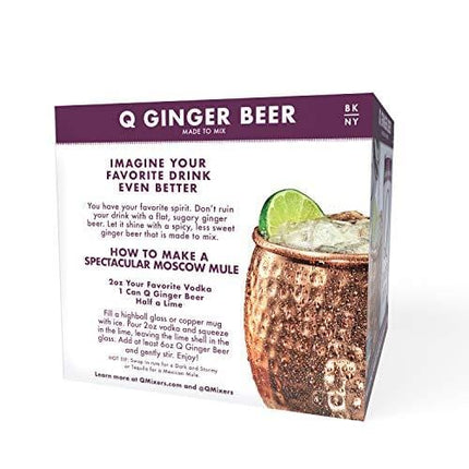 Q Mixers Ginger Beer, Premium Cocktail Mixer, 7.5 oz (12 Cans)