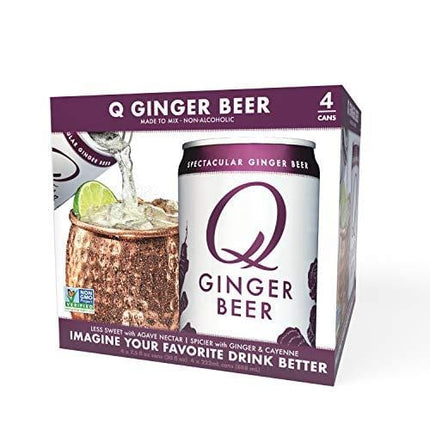 Q Mixers Ginger Beer, Premium Cocktail Mixer, 7.5 oz (24 Cans)