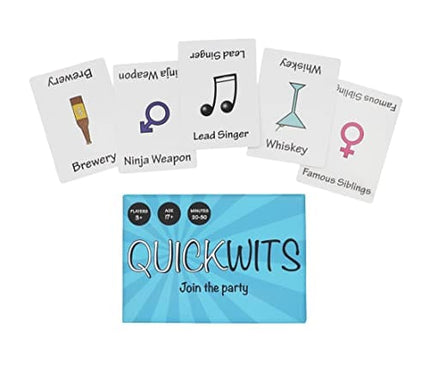 Quickwits - Fun Party Card Game for 3 to 8 Players - Social Adult Tabletop Game - Group Game Nights - Great for Office & House Parties - Play with Relatives & Friends - Hilarious NSFW Grown Up Themes