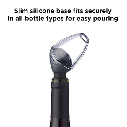 Rabbit Wine Aerator and Pourer, 7-Inch, Silver/Black/Clear