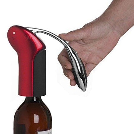 Rabbit Original Vertical Lever Corkscrew Wine Opener with Foil Cutter and Extra Spiral (Candy Apple Red)