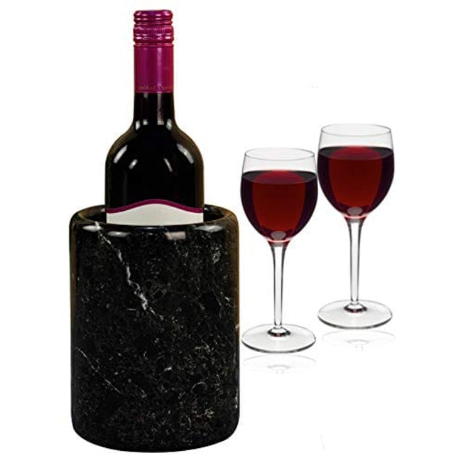 Wine Chiller Tabletop Handmade Marble Wine Chillers - 5x5x6.5 Inch" Tall Portable Home & Kitchen Decoration - Black Champagne Cooler Best for Utensil, Flower Vase & Stationery Holders (BZ-03)