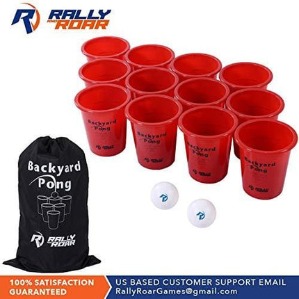 Jumbo Beer Pong Set for Outdoors - Fun Drinking Games for Adults, College Age - Jumbo Cup and Pong Throwing Game for Yard, Party, Bar, Lawn, Backyard, Tailgating - Fun Outside Games
