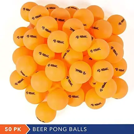 Rally and Roar Beer Pong Balls, 50 Count, 40mm, Orange - Colored Beer Pong Balls for Parties - Washable, Dent-Resistant Beer Pong Ball Set for Beer Pong Shots Game - Premium Table Tennis Accessories