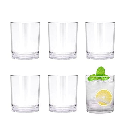 REALWAY Set of 6 Classic Shatterproof Plastic Tumblers, Drinkers Relaxing Time Indoor Outdoor Pub Party,Unbreakable Reusable Drink Ware dish wash safe, for whisky wine water juice