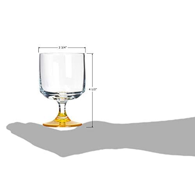 Red Co. Cocktail Glasses or Wine Goblets with Colorful Stems - Set of 4