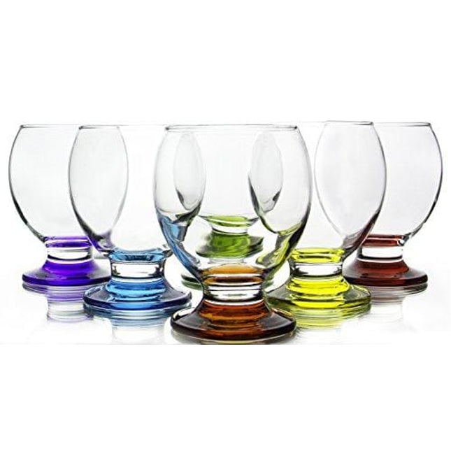 Red Co. Orion Colored Footed Goblets, 8.25 Ounce - Set of 6