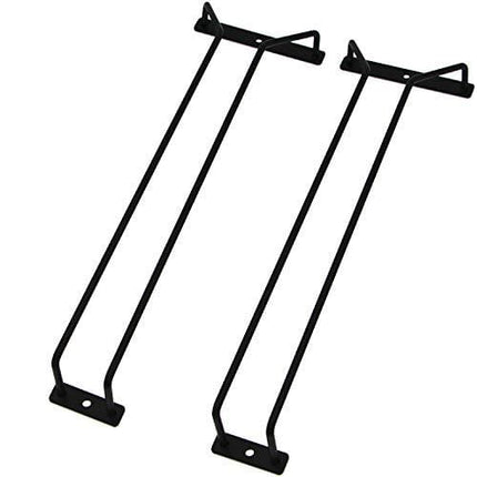 RedDreamer 14-Inch Black Wine Glass Rack, Under Cabinet Wine Glass Holder Stainless Steel Stemware Rack - Hanging Stemware Holder for Cabinet Kitchen Bar, Set of 2