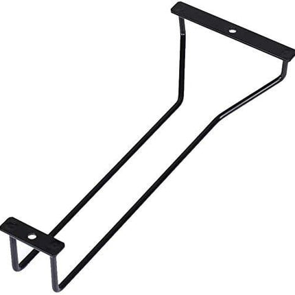 RedDreamer 14-Inch Black Wine Glass Rack, Under Cabinet Wine Glass Holder Stainless Steel Stemware Rack - Hanging Stemware Holder for Cabinet Kitchen Bar, Set of 2