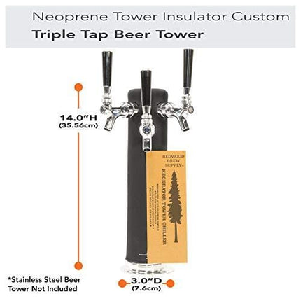 Advanced Mixology Keg Tower Insulator Custom, Neoprene Beer Tower Cover, Customizable Size, End Foam and Ensure Ice-Cold Pours (3.0" Diameter x 14.0")
