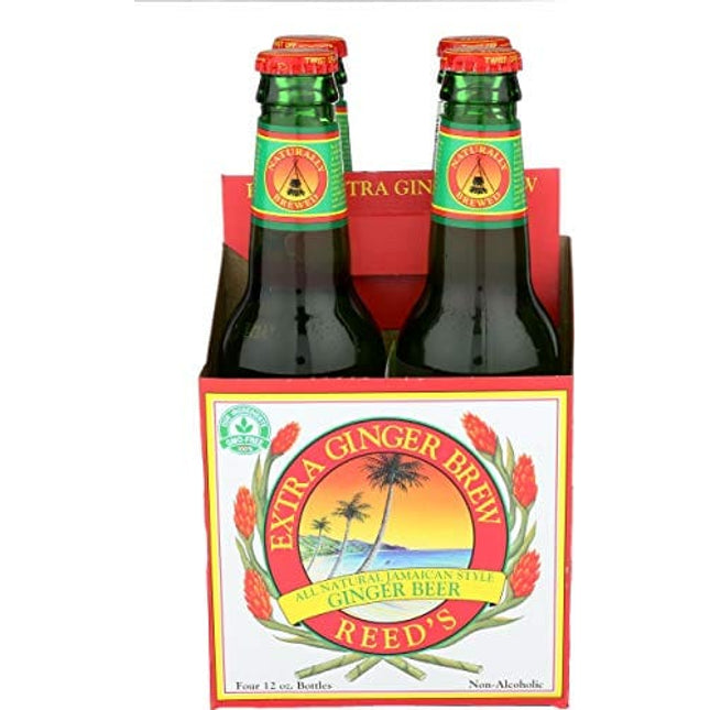 Reeds Ginger Brew, Ginger Brew Original Extra Bottle, 12 Fl Oz, 4 Pack