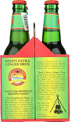 Reeds Ginger Brew, Ginger Brew Original Extra Bottle, 12 Fl Oz, 4 Pack