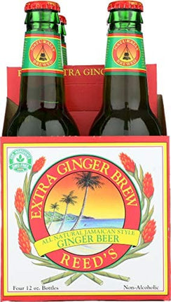 Reeds Ginger Brew, Ginger Brew Original Extra Bottle, 12 Fl Oz, 4 Pack