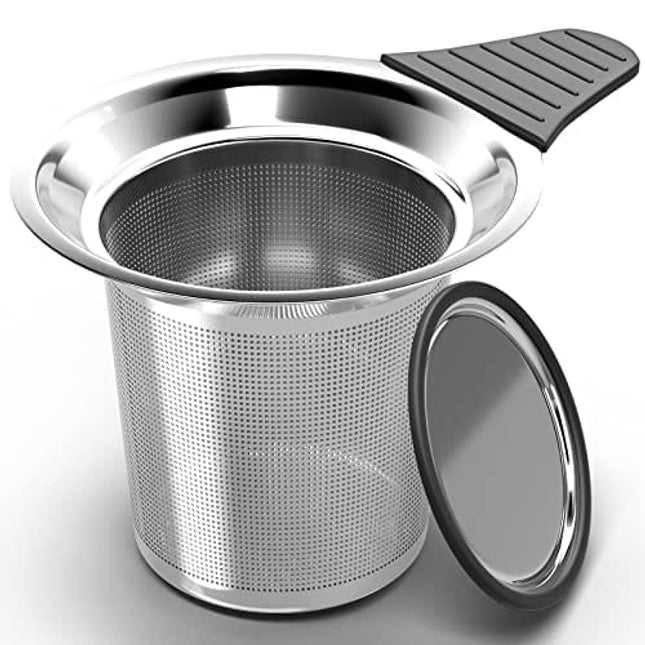 Reinmoson Tea Infusers for Loose Tea, Food Grade Silicone and 304 Stainless Steel Extra Fine Mesh Tea Strainer for Loose Leaf Tea Single Cup, Loose Leaf Tea Steeper for White Tea, Rooibos, etc