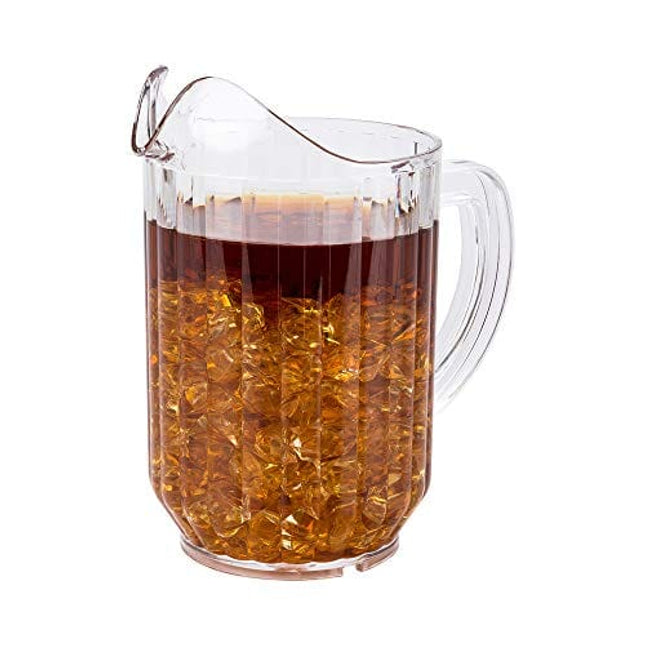RW Base 32 Ounce Beer Pitcher, 1 Durable Restaurant Pitcher - Hard Plastic, Serve Soda, Lemonade, Juice, or Sangria, Clear Plastic Water Pitcher, For Bars, Parties, or Homes - Restaurantware