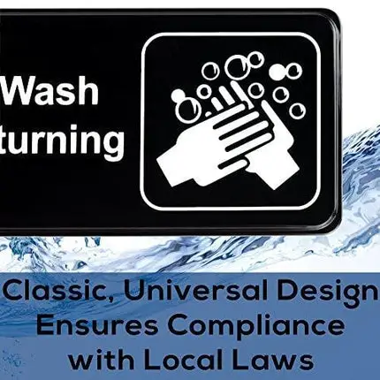 Easy Install Employees Must Wash Hands Before Returning to Work Sign With Self-Adhesive Backing. 2 Pack Set, One Each For The Mens and Womens Restroom. Takes 30 Seconds To Post Above Bathroom Sinks