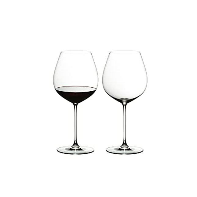 Riedel Crystal Glass Veritas Pinot Noir Wine Glasses, 2 Count (Pack of 1), Clear