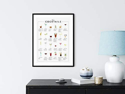 Cocktail Mixology Wall Art Print for Bar - by Haus and Hues | Alcohol Bar Themed Kitchen, Home, Office, Apartment Wall Decor, Home Bar Accessories | Unframed/Frameable Poster Wall Decoration | 12” x 16”