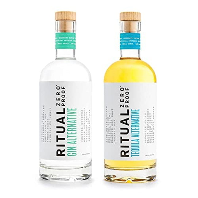 RITUAL ZERO PROOF Gin & Tequila Alternatives | Award-Winning Non-Alcoholic Spirits | 25.4 Fl Oz (750ml) Each | Zero Calories | Keto, Paleo & Low Carb Diet Friendly | Alcohol Free Cocktails